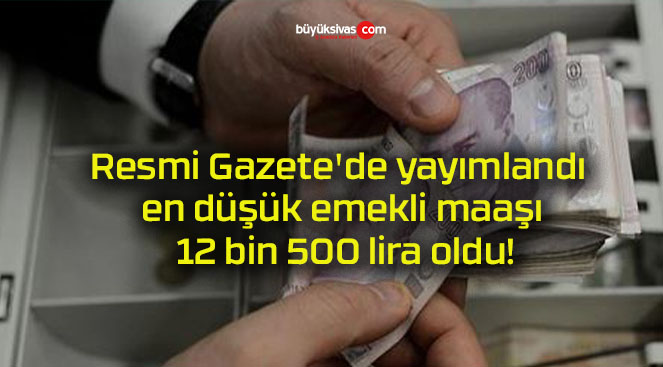 Resmi Gazete’de yayımlandı en düşük emekli maaşı 12 bin 500 lira oldu!
