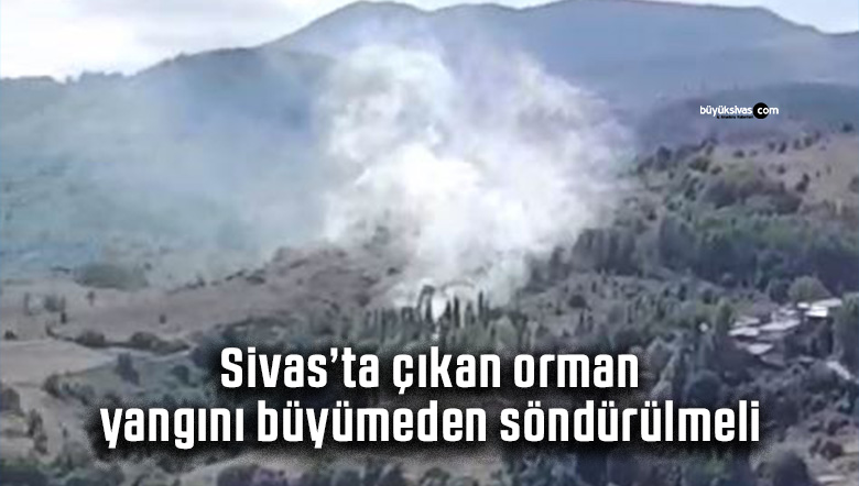 Sivas Doğanşar Alazlı Köyü mevkiinde orman yangını