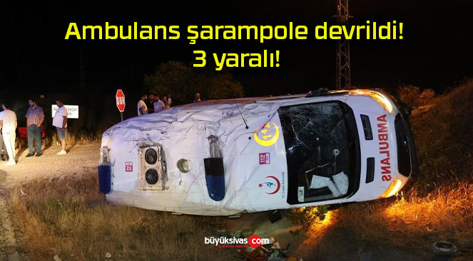 Ambulans şarampole devrildi! 3 yaralı!