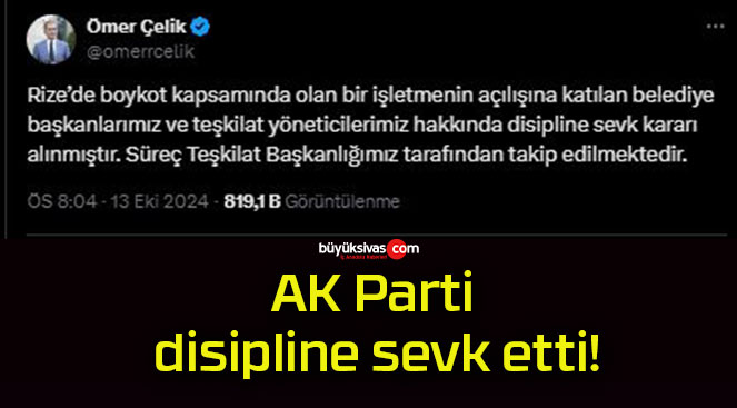 AK Parti disipline sevk etti!
