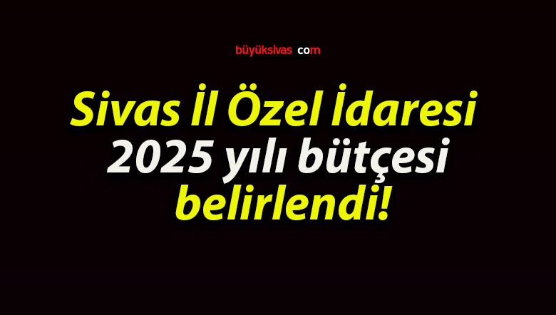 Sivas İl Özel İdaresi 2025 yılı bütçesi belirlendi!