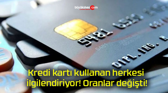 Kredi kartı kullanan herkesi ilgilendiriyor! Oranlar değişti!