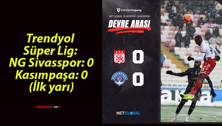 Trendyol Süper Lig: NG Sivasspor: 0 – Kasımpaşa: 0 (İlk yarı)