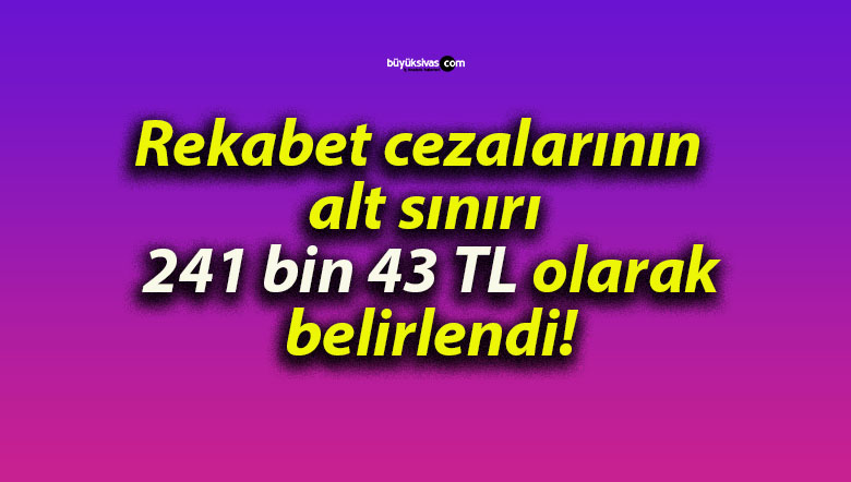 Rekabet cezalarının alt sınırı 241 bin 43 TL olarak belirlendi!