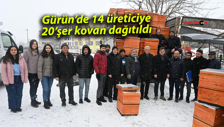 Gürün’de 14 üreticiye 20’şer kovan dağıtıldı