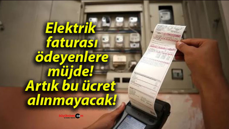Elektrik faturası ödeyenlere müjde! Artık bu ücret alınmayacak!