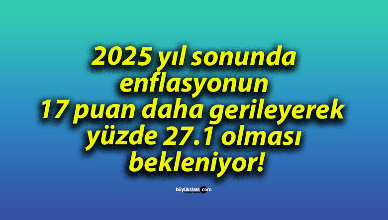 2025 yıl sonunda enflasyonun 17 puan daha gerileyerek yüzde 27.1 olması bekleniyor!
