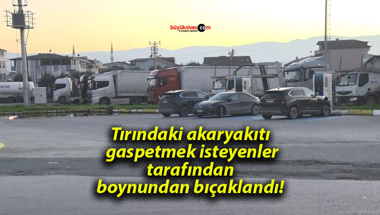 Tırındaki akaryakıtı gaspetmek isteyenler tarafından boynundan bıçaklandı!