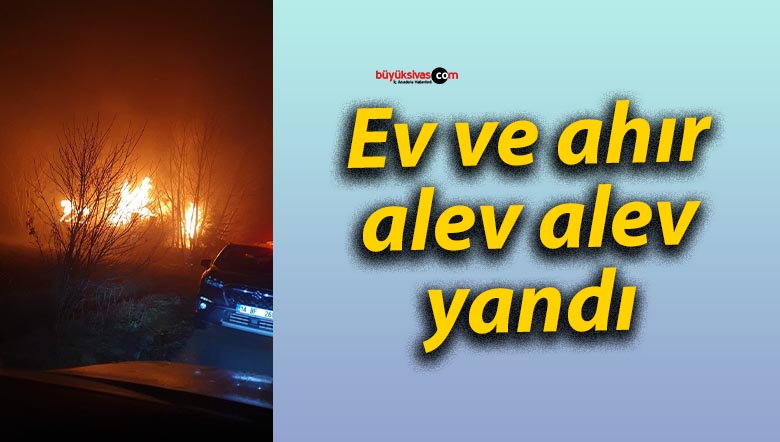 Ev ve ahır alev alev yandı