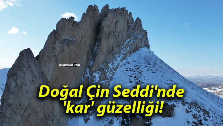 Doğal Çin Seddi’nde ‘kar’ güzelliği!