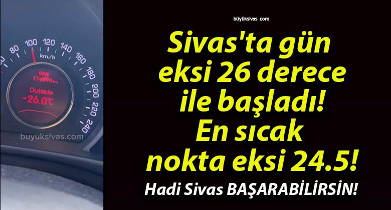 Sivas’ta gün eksi 26 derece ile başladı! En sıcak nokta eksi 24.5!