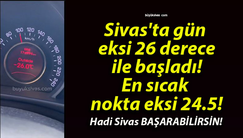 Sivas’ta gün eksi 26 derece ile başladı! En sıcak nokta eksi 24.5!