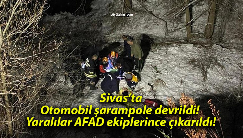 Otomobil şarampole devrildi! Yaralılar AFAD ekiplerince çıkarıldı!