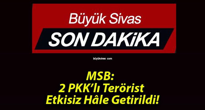 MSB: 2 PKK’lı Terörist Etkisiz Hâle Getirildi!