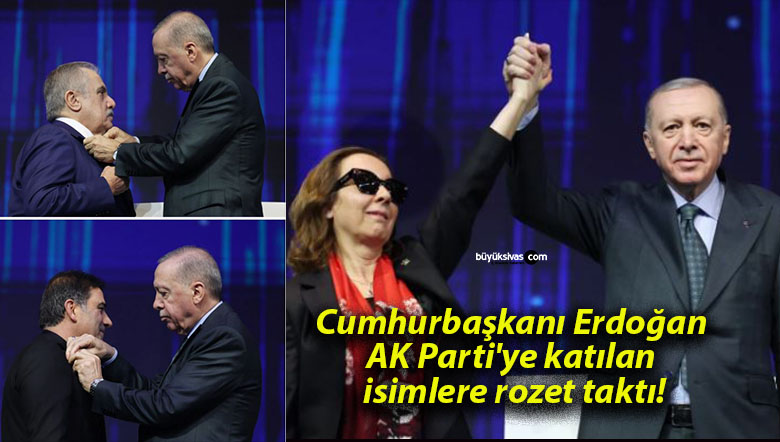 Cumhurbaşkanı Erdoğan AK Parti’ye katılan isimlere rozet taktı!