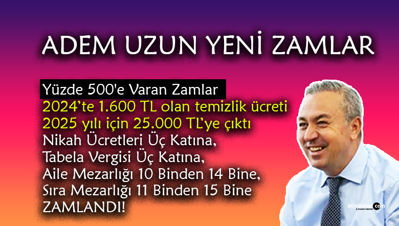 Adem Uzun’dan Mezarlık, Nikah, Eğitim Hizmetlerine Zam Üstüne Zam