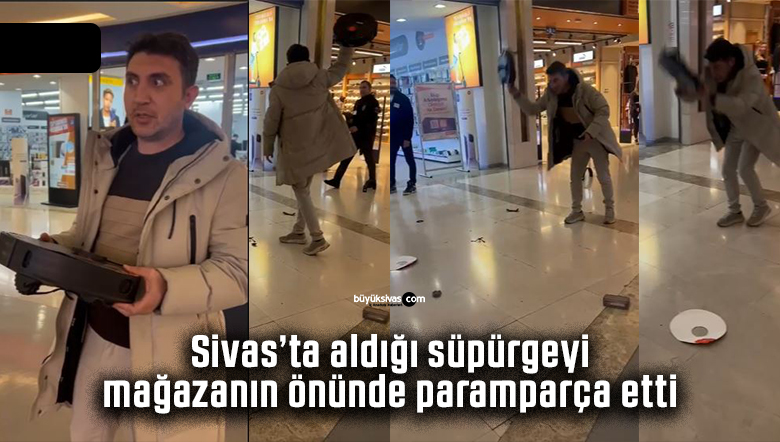 Müşteri, Sivas’tan Aldığı Robot Süpürgeyi Mağaza Önünde Parçaladı!