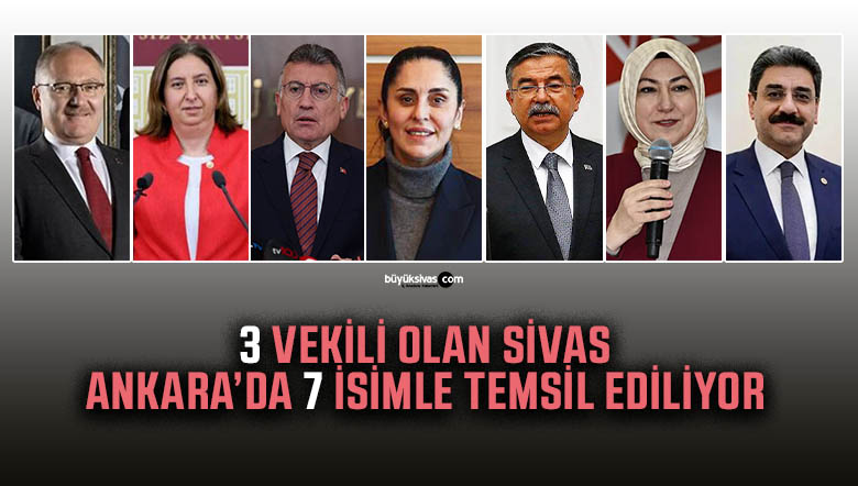 Üç milletvekili olan Sivas Ankara’da yedi isimle temsil ediliyor