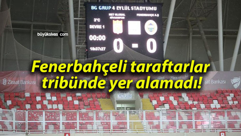 Fenerbahçeli taraftarlar tribünde yer alamadı!