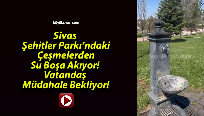 Sivas Şehitler Parkı’ndaki Çeşmelerden Su Boşa Akıyor! Vatandaş Müdahale Bekliyor!