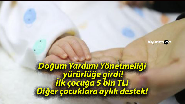 Doğum Yardımı Yönetmeliği yürürlüğe girdi! İlk çocuğa 5 bin TL! Diğer çocuklara aylık destek!