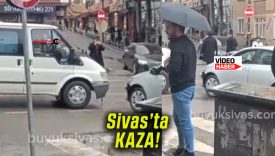 Sivas’ta Ulu Cami Güzergahında Yine Kaza! Maddi Hasar Meydana Geldi!