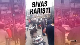 Sivas Atatürk Caddesi’nde kavga: Trafik durma noktasına geldi