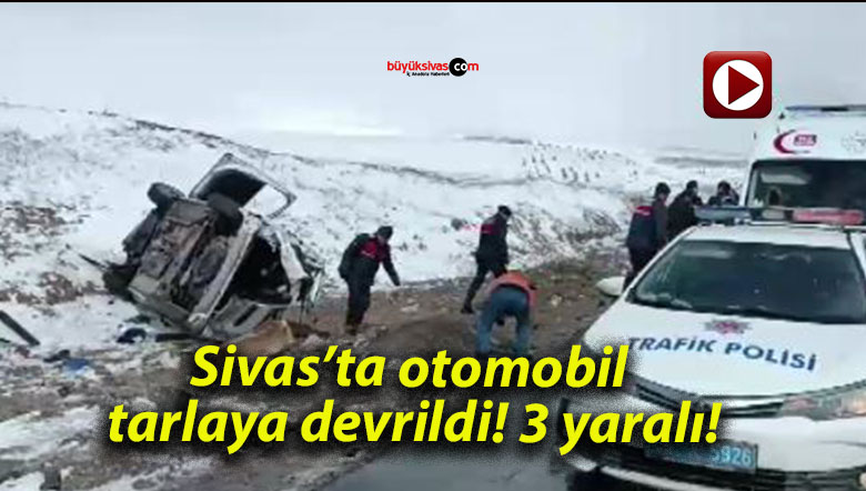Sivas’ta otomobil tarlaya devrildi! 3 yaralı!