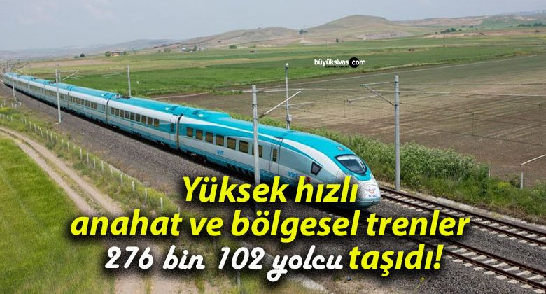 Yüksek hızlı anahat ve bölgesel trenler 276 bin 102 yolcu taşıdı!
