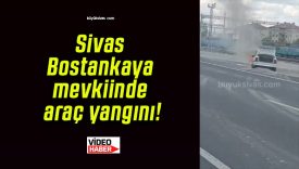 Sivas Bostankaya mevkiinde araç yangını!