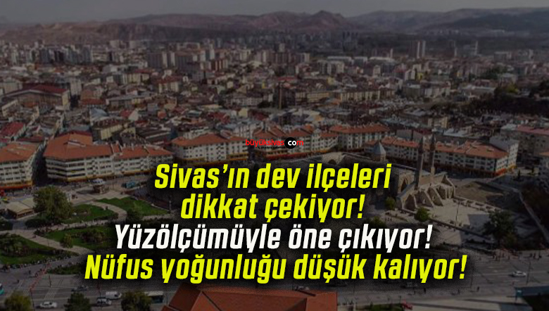Sivas’ın dev ilçeleri dikkat çekiyor! Yüzölçümüyle öne çıkıyor! Nüfus yoğunluğu düşük kalıyor!