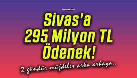 Sivas’a 295 Milyon TL Ödenek!