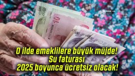O ilde emeklilere büyük müjde! Su faturası 2025 boyunca ücretsiz olacak!