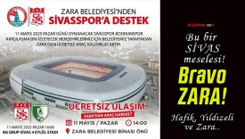 Zara Belediyesi’nden Sivasspor’a anlamlı destek! Maça ücretsiz ulaşım sağlanacak!
