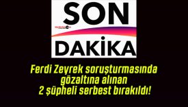 Ferdi Zeyrek soruşturmasında gözaltına alınan 2 şüpheli serbest bırakıldı!