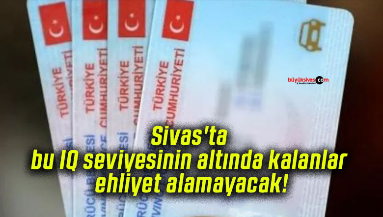 Sivas’ta bu IQ seviyesinin altında kalanlar ehliyet alamayacak!