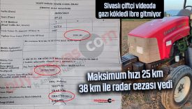 Sivas’ta 25 km’yi geçmeyen traktöre 38 km hızla ceza kesildi!