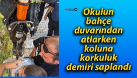 Okulun bahçe duvarından atlarken koluna korkuluk demiri saplandı