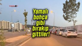 Her gün binlerce aracın geçtiği yolda çizgi yok! Yamalı bohça gibi bırakıp gittiler!