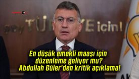 En düşük emekli maaşı için düzenleme geliyor mu? Abdullah Güler’den kritik açıklama!