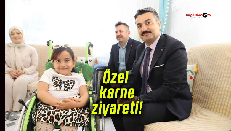 Sivas’ta evde eğitim alan öğrencilere özel karne ziyareti!