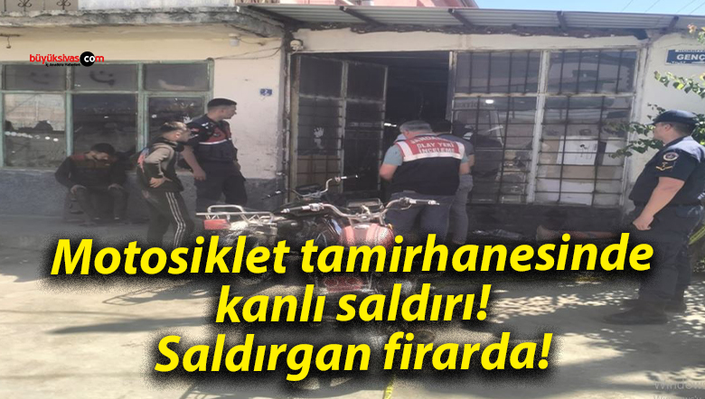 Motosiklet tamirhanesinde kanlı saldırı! Saldırgan firarda!