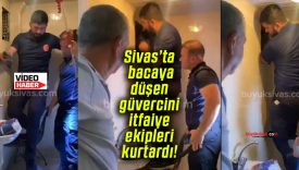 Sivas’ta bacaya düşen güvercini itfaiye ekipleri kurtardı!