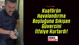 Kuaförün Havalandırma Boşluğuna Sıkışan Güvercini İtfaiye Kurtardı!
