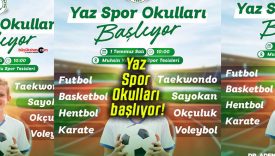 Yaz Spor Okulları başlıyor! Öğrencilere dolu dolu bir yaz fırsatı!