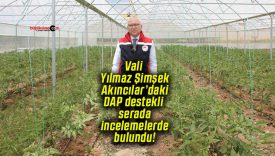 Vali Yılmaz Şimşek Akıncılar’daki DAP destekli serada incelemelerde bulundu!