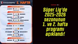 Süper Lig’de 2025-2026 sezonunun 1. ve 2. hafta programı açıklandı!