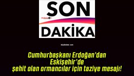 Cumhurbaşkanı Erdoğan’dan Eskişehir’de şehit olan ormancılar için taziye mesajı!