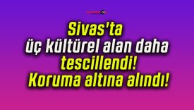 Sivas’ta üç kültürel alan daha tescillendi! Koruma altına alındı!