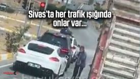 Sivas’ta trafik ışıkları ve şehir girişlerinde dikkat çeken dilencilik yöntemi